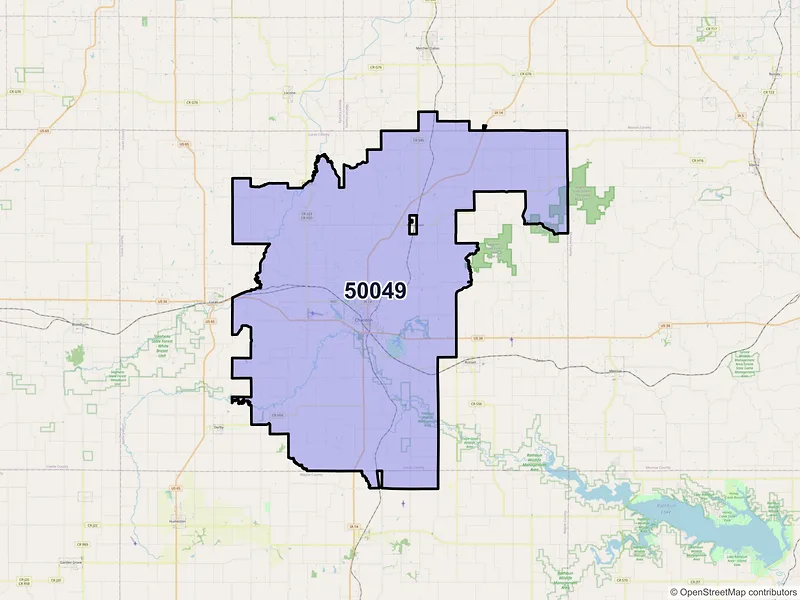 Map of ZIP Code 50049 — Chariton, IA
