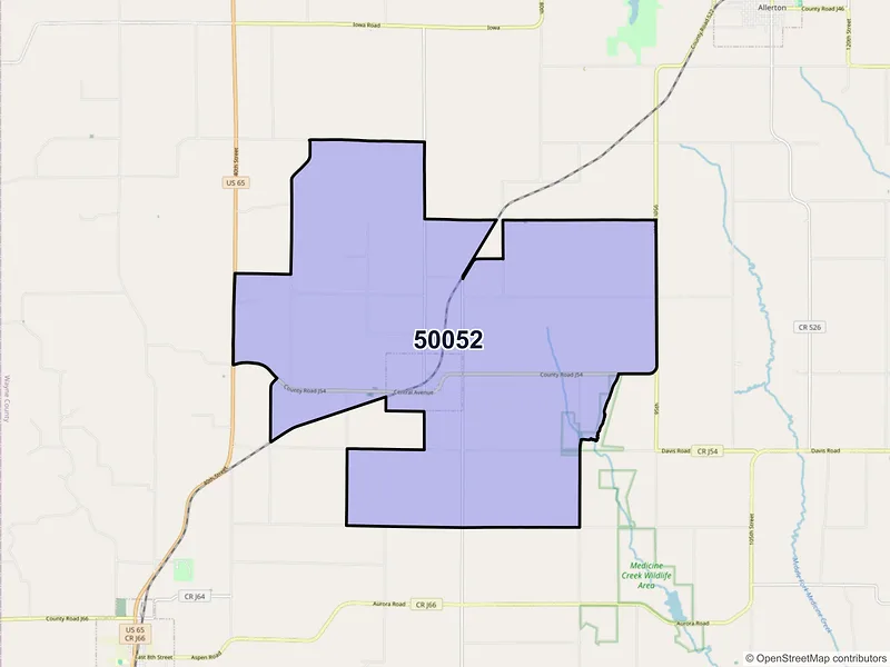 Map of Clio, Iowa and ZIP codes