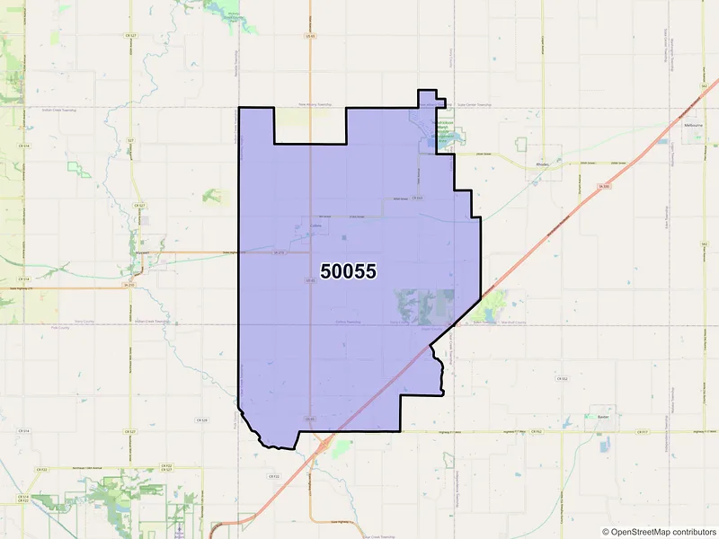 Map of ZIP Code 50055 — Collins, IA