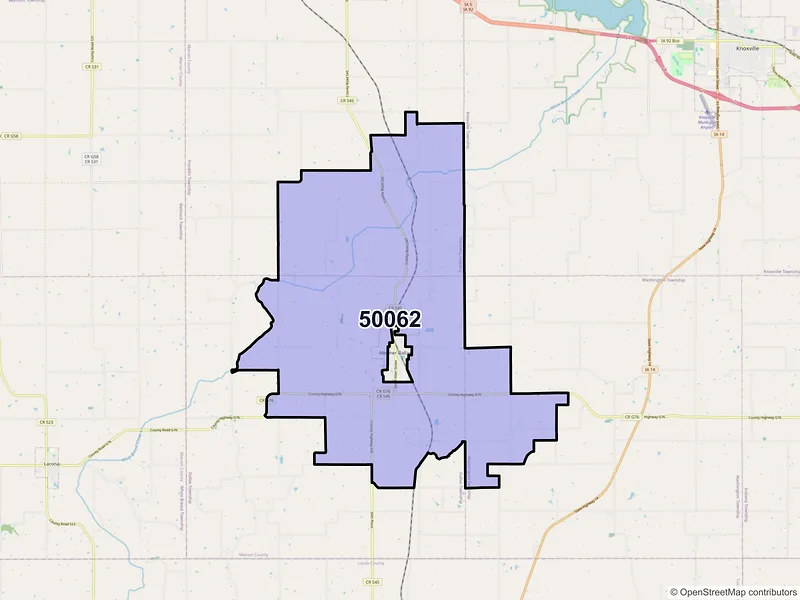 Map of ZIP Code 50062 — Melcher Dallas, IA