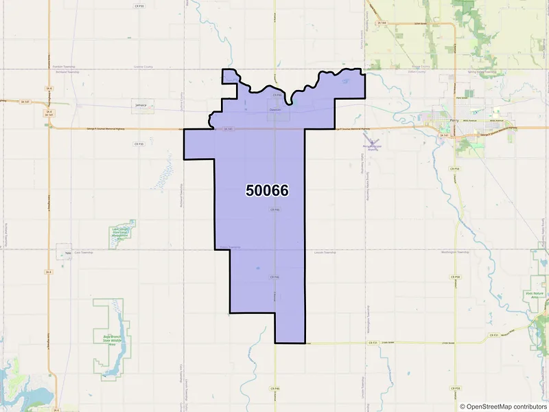 Map of ZIP Code 50066 — Dawson, IA