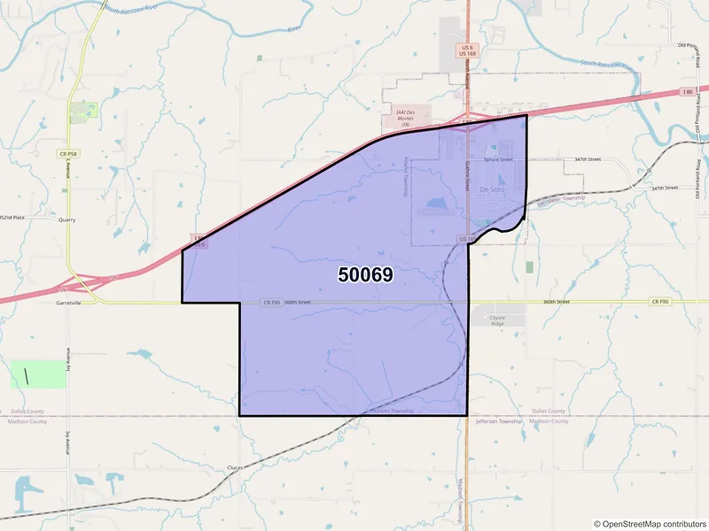 Map of ZIP Code 50069 — De Soto, IA