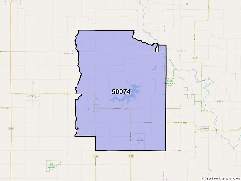 Map of ZIP Code 50074 — Ellston, IA