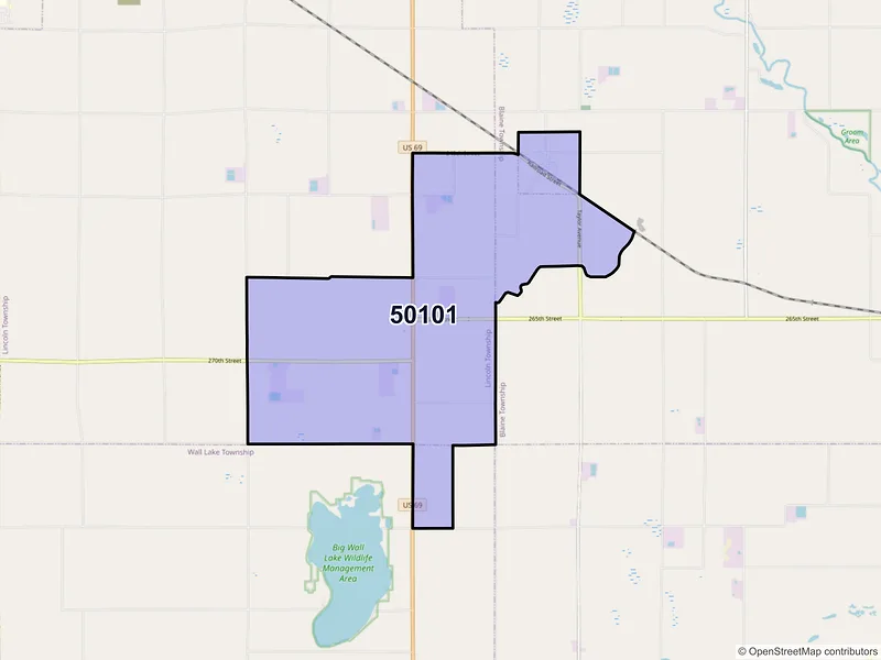 Map of ZIP Code 50101 — Galt, IA