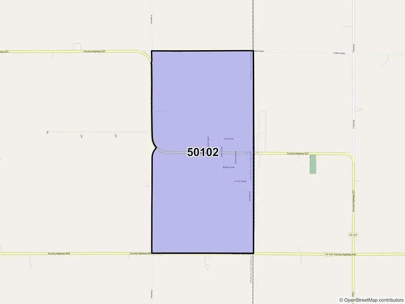 Map of Garden City, Iowa and ZIP codes