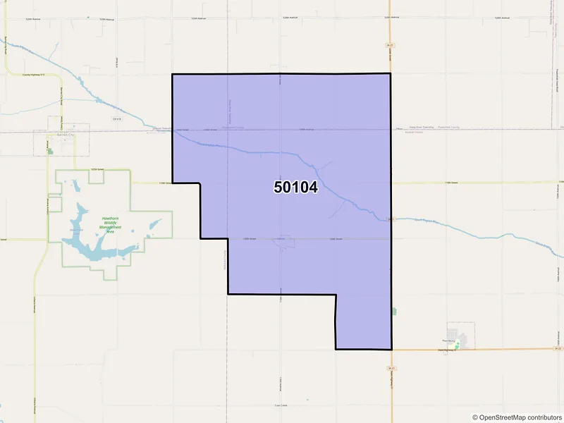 Map of Gibson, Iowa and ZIP codes