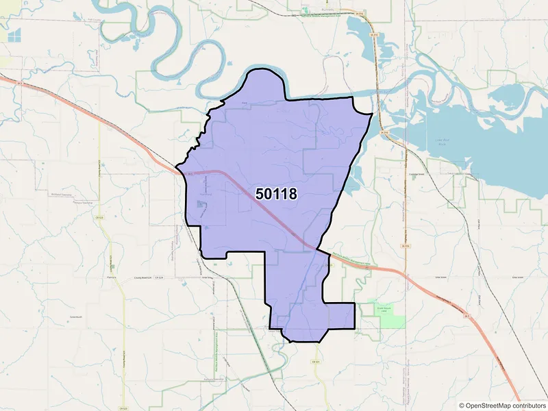 Map of ZIP Code 50118 — Hartford, IA