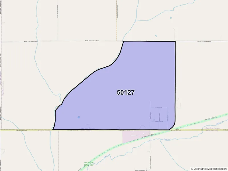 Map of ZIP Code 50127 — Ira, IA
