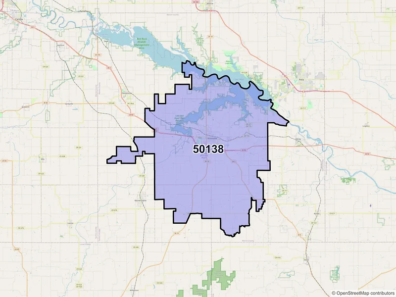 Map of ZIP Code 50138 — Knoxville, IA