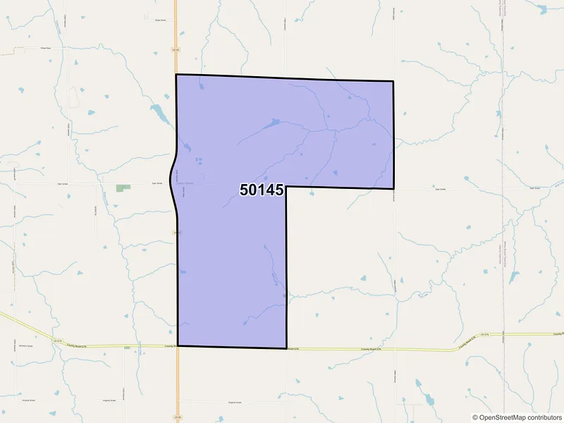 Map of Liberty Center, Iowa and ZIP codes