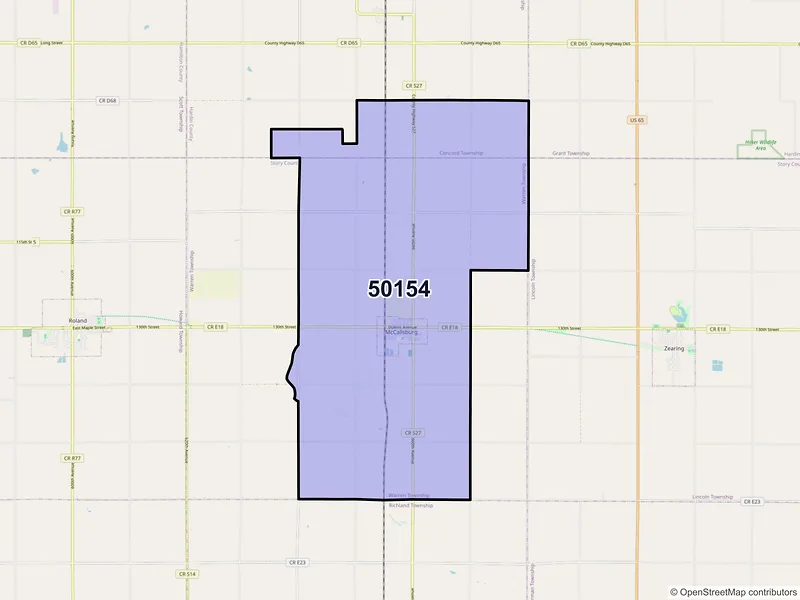 Map of Mc Callsburg, Iowa and ZIP codes