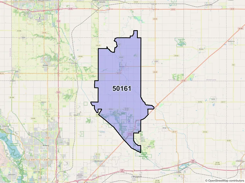 Map of ZIP Code 50161 — Maxwell, IA