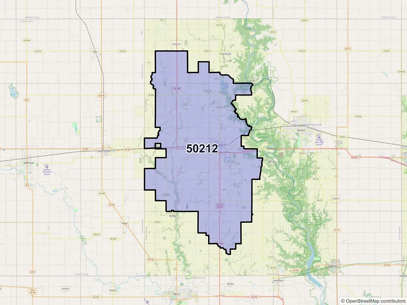 Map of ZIP Code 50212 — Ogden, IA
