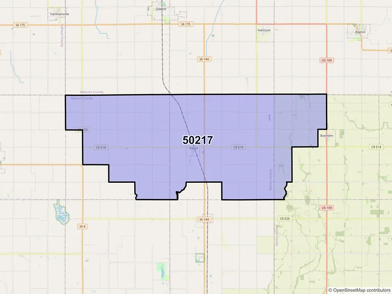 Map of ZIP Code 50217 — Paton, IA
