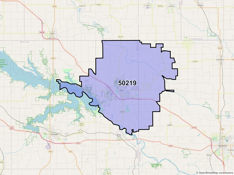 Map of ZIP Code 50219 — Pella, IA
