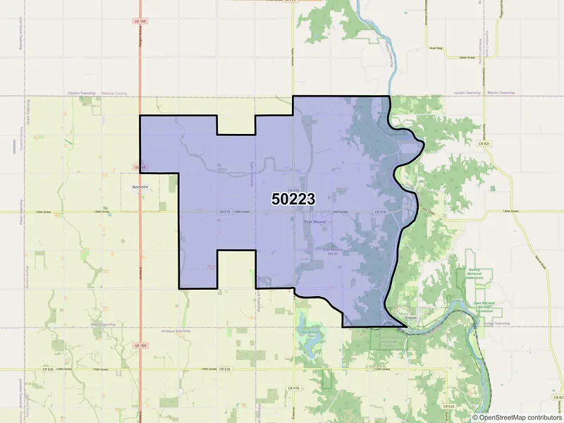Map of Pilot Mound, Iowa and ZIP codes