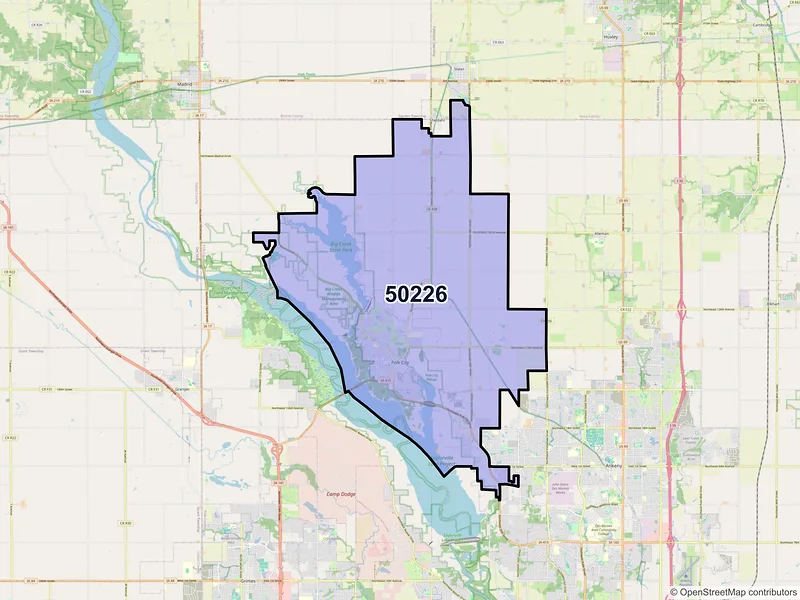 Map of Polk City, Iowa and ZIP codes