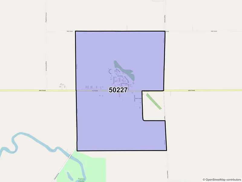 Map of ZIP Code 50227 — Popejoy, IA