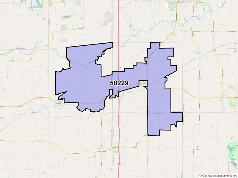 Map of ZIP Code 50229 — Prole, IA