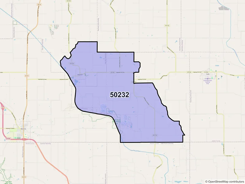 Map of ZIP Code 50232 — Reasnor, IA