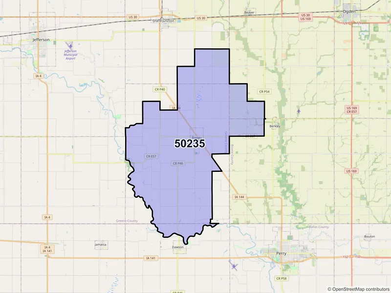 Map of ZIP Code 50235 — Rippey, IA