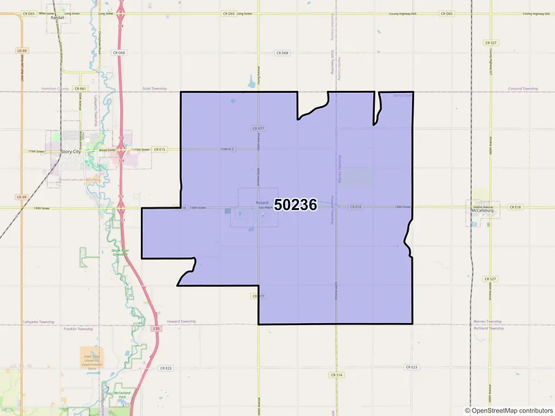 Map of ZIP Code 50236 — Roland, IA