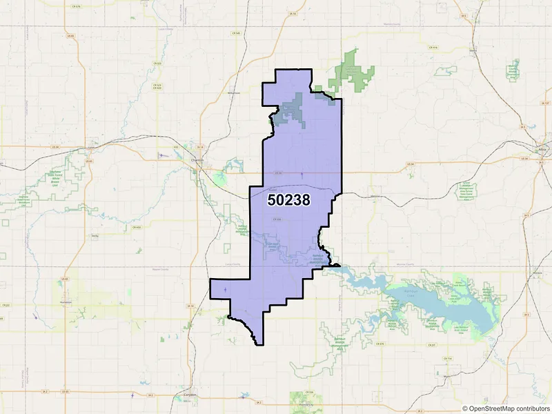 Map of ZIP Code 50238 — Russell, IA