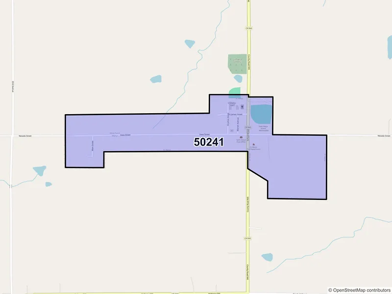 Map of Saint Marys, Iowa and ZIP codes