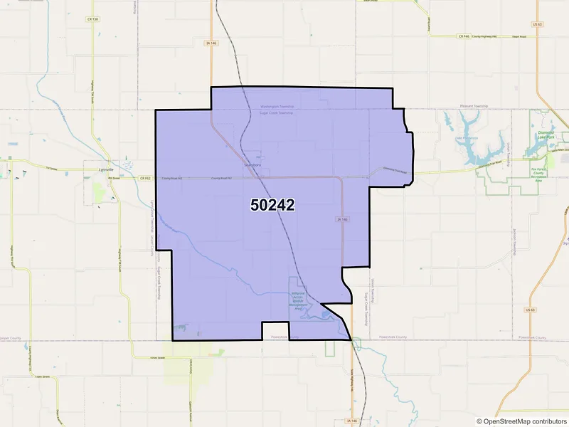 Map of Searsboro, Iowa and ZIP codes