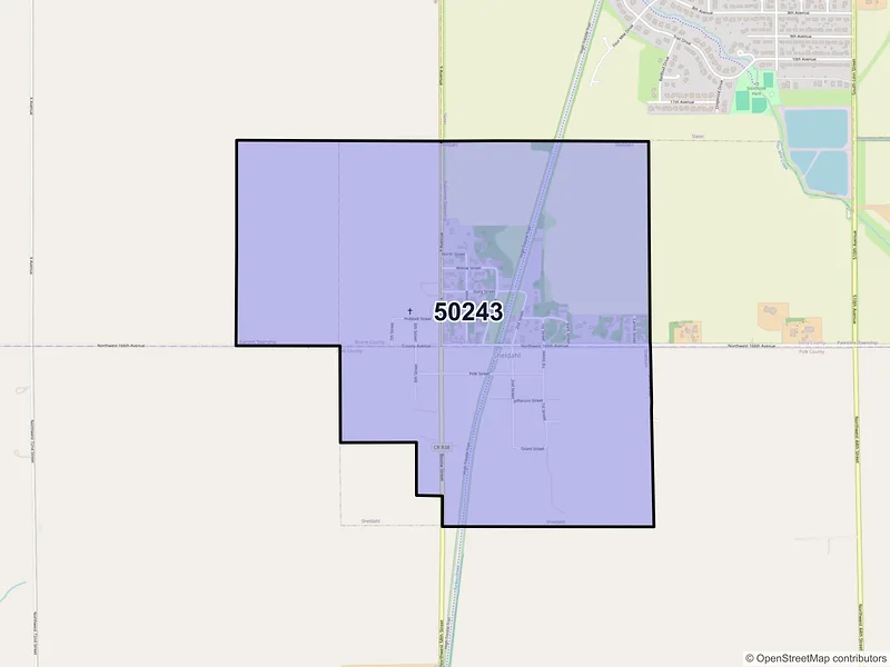 Map of Sheldahl, Iowa and ZIP codes