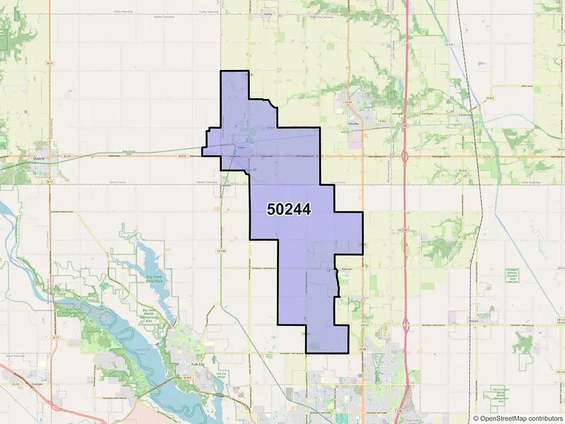 Map of ZIP Code 50244 — Slater, IA