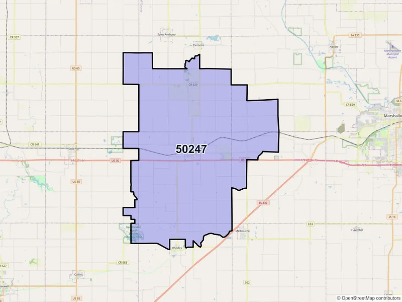 Map of ZIP Code 50247 — State Center, IA