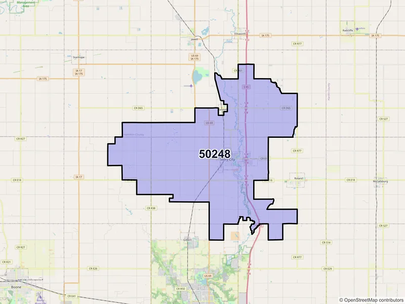 Map of ZIP Code 50248 — Story City, IA