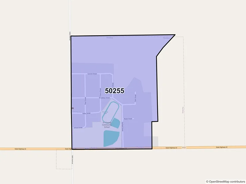 Map of Thornburg, Iowa and ZIP codes