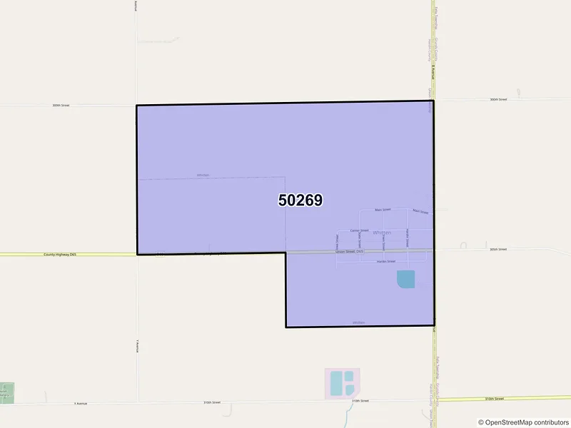 Map of Whitten, Iowa and ZIP codes
