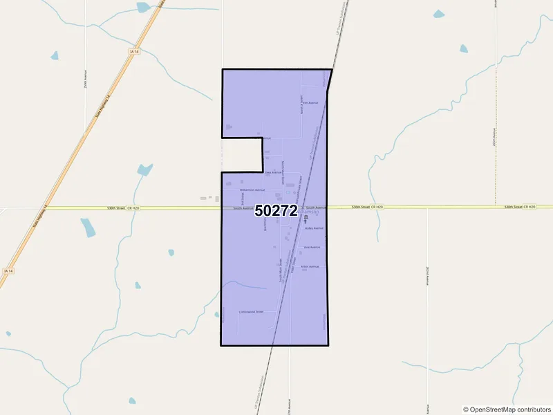 Map of Williamson, Iowa and ZIP codes