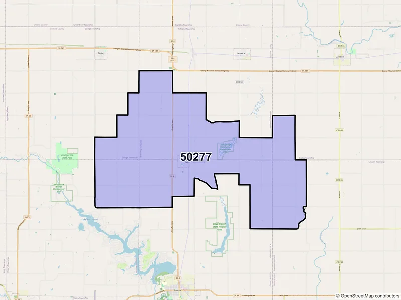 Map of ZIP Code 50277 — Yale, IA