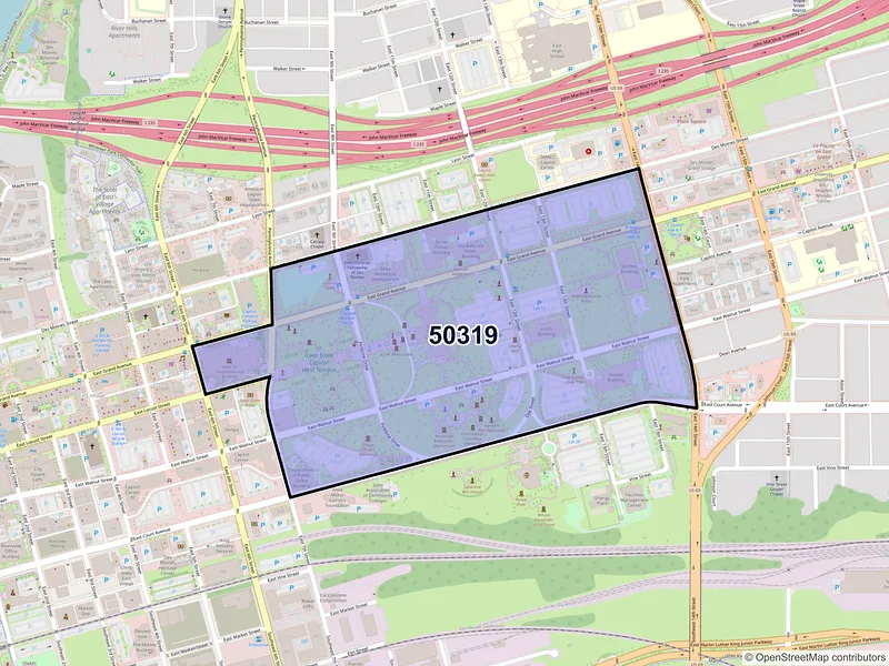 Map of ZIP Code 50319 — Des Moines, IA