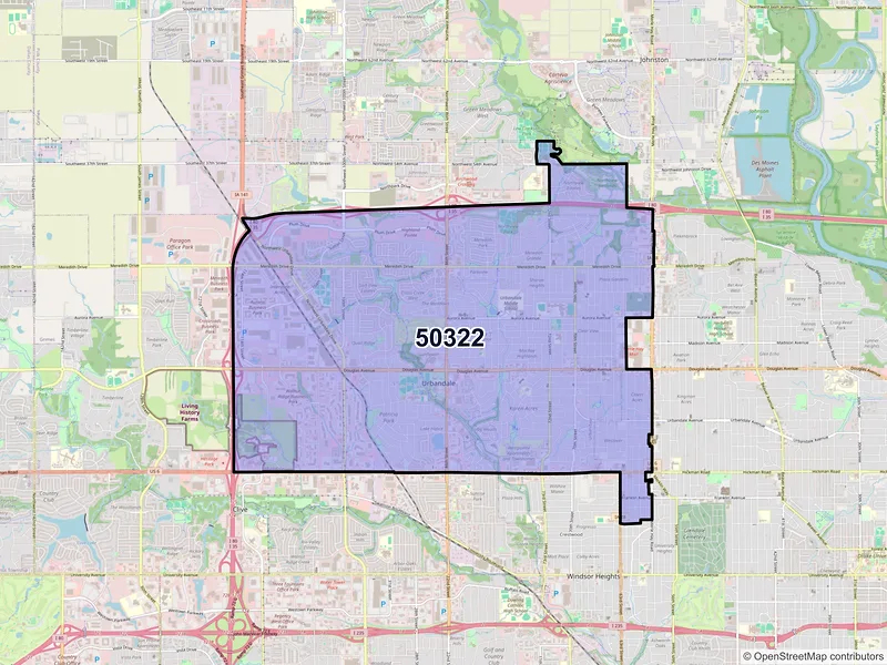 Map of ZIP Code 50322 — Urbandale, IA