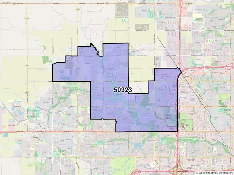 Map of ZIP Code 50323 — Urbandale, IA