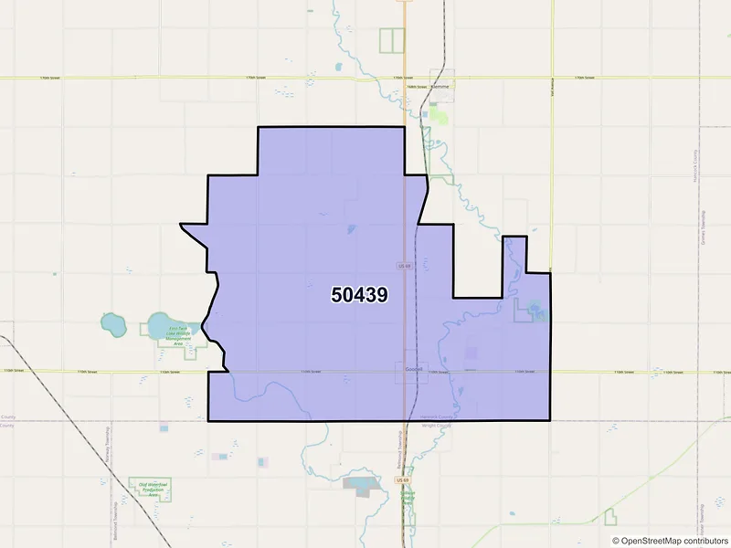 Map of ZIP Code 50439 — Goodell, IA