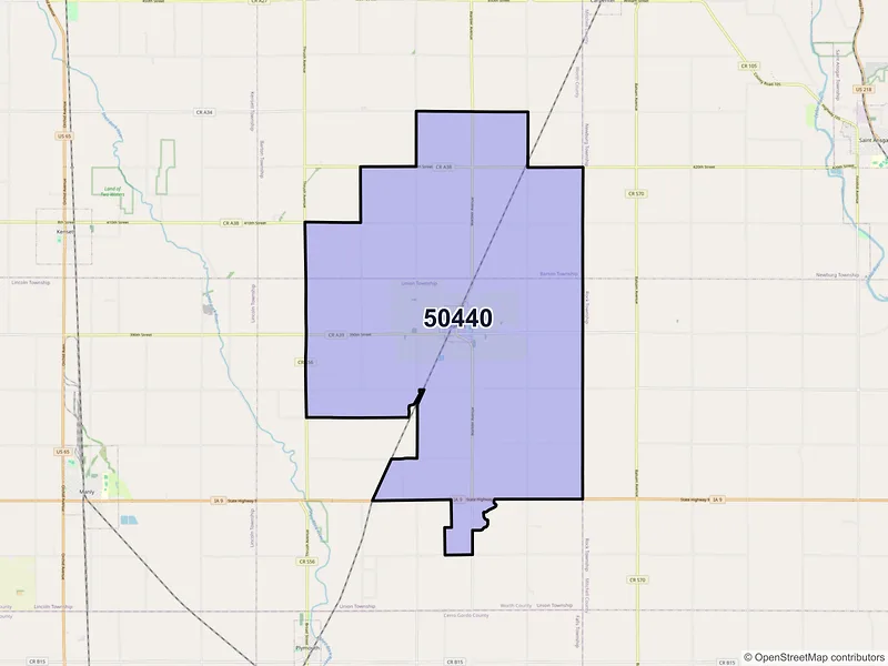 Map of Grafton, Iowa and ZIP codes