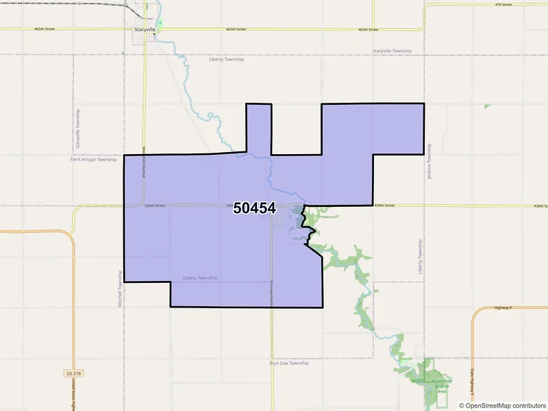 Map of Little Cedar, Iowa and ZIP codes