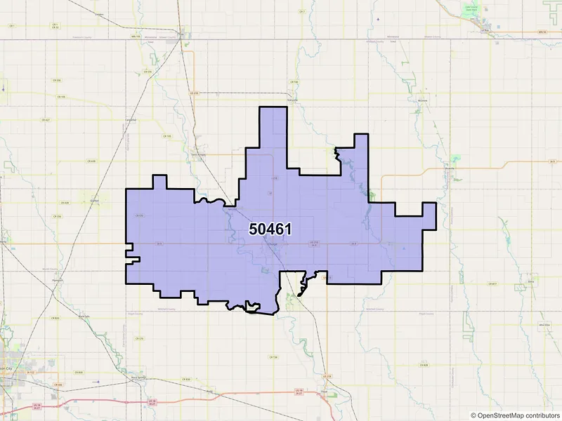 Map of ZIP Code 50461 — Osage, IA
