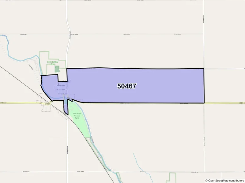 Map of Rock Falls, Iowa and ZIP codes
