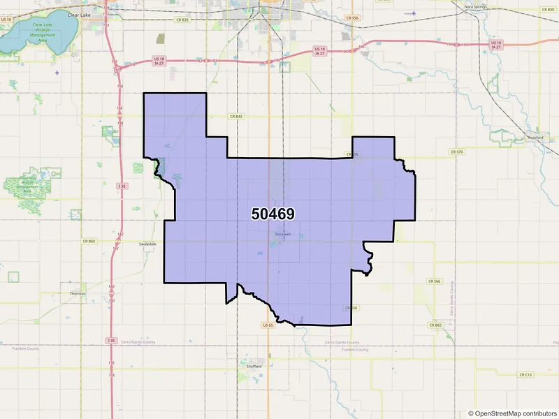 Map of ZIP Code 50469 — Rockwell, IA