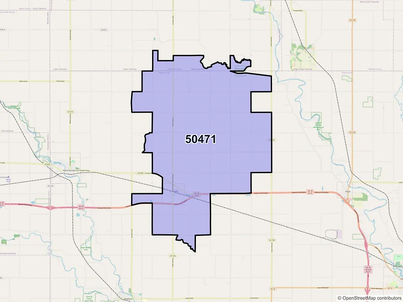 Map of ZIP Code 50471 — Rudd, IA