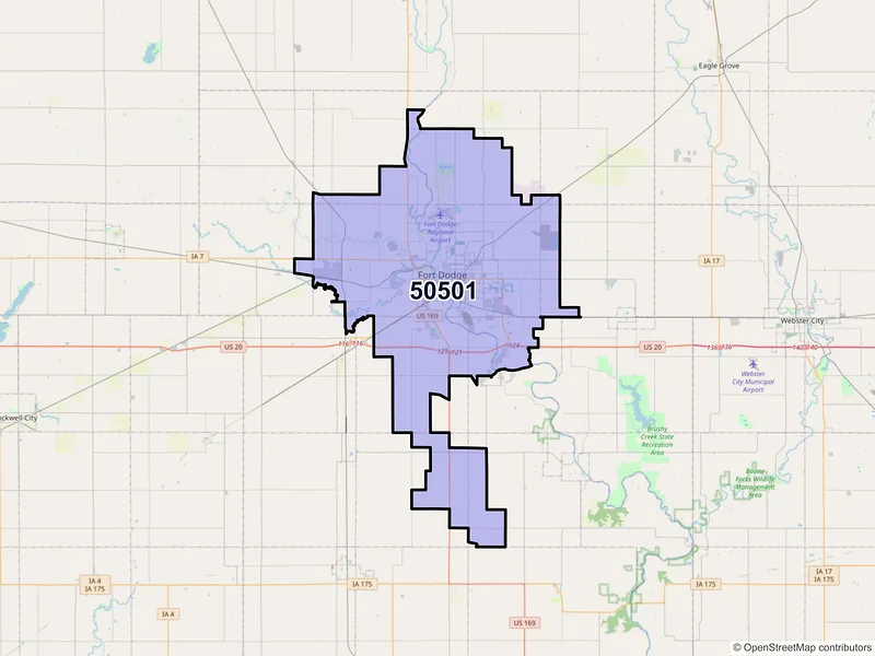 Map of ZIP Code 50501 — Fort Dodge, IA