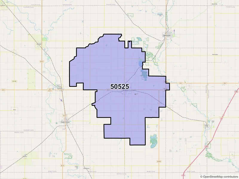 Map of ZIP Code 50525 — Clarion, IA