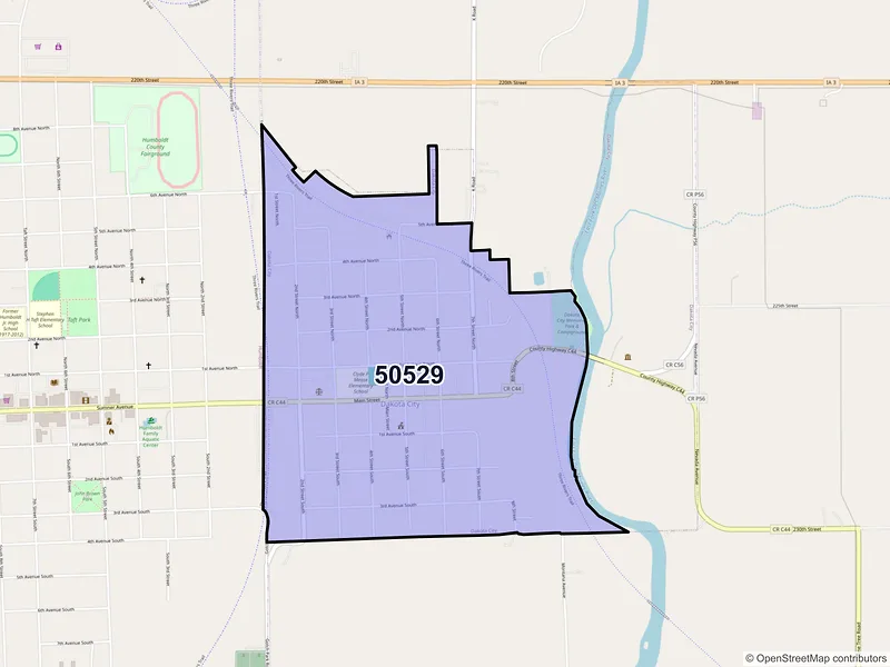 Map of ZIP Code 50529 — Dakota City, IA